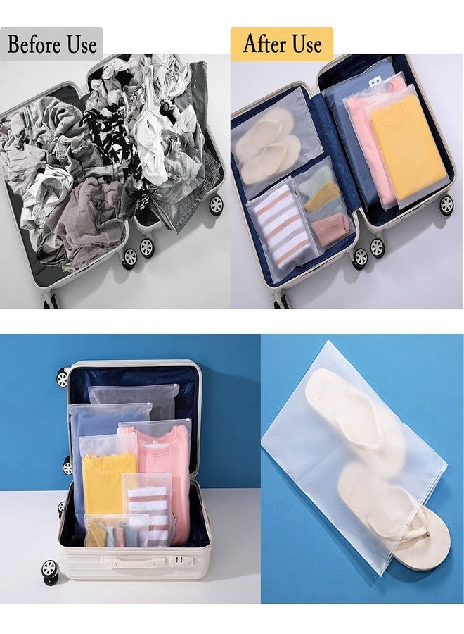 BLUVAS 17pcs Travel Storage Bags Set, Reusable Saving Space Plastic Ziplock Seal Clothes Bags Frosted Waterproof Multifunctional Luggage Storage Pouch for Clothes, Shoes, Cosmetics (5 Size) - Image 4