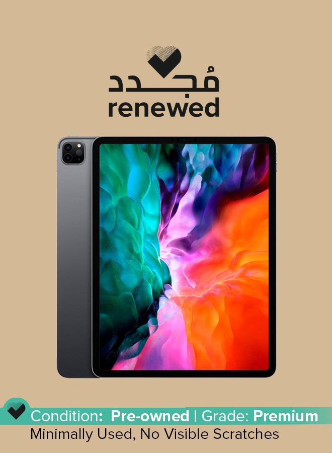 ابل  مجدد - آي باد برو 2020 (الجيل الرابع) بشاشة مقاس 12.9 بوصة وذاكرة داخلية سعة 512 جيجابايت ويدعم تقنية الواي فاي مع تطبيق فيس تايم - نسخة عالمية، لون رمادي فلكي - Image 1