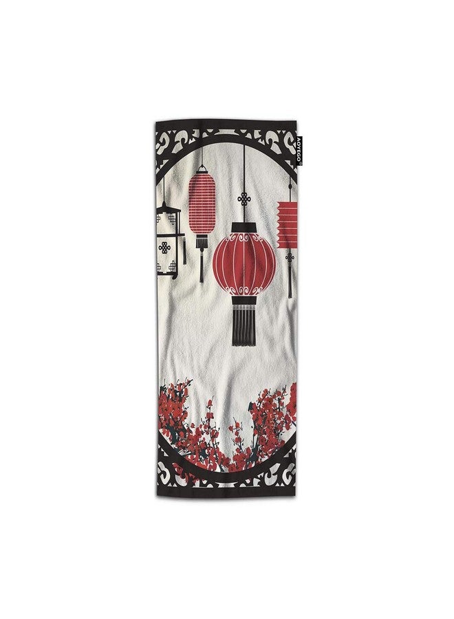 AOYEGO Chinese Lantern Hand Towel Festival Mid Autumn New Year Window Flower Cherry Culture Hand Towels Lightweight Decorative 30X15 Inch Soft Polyester-Microfiber for Kitchen - Image 1