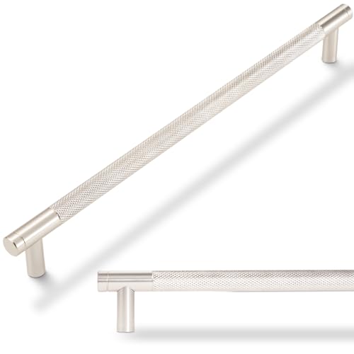 POVEFONK 10 Pack 1258 inch Brushed Satin Nickel Cabinet Handles and Pulls Knurled Drawer Pulls for Kitchen and Dresser - Image 1
