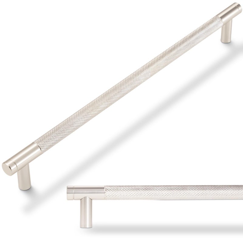 POVEFONK 10 Pack 1258 inch Brushed Satin Nickel Cabinet Handles and Pulls Knurled Drawer Pulls for Kitchen and Dresser - Image 2