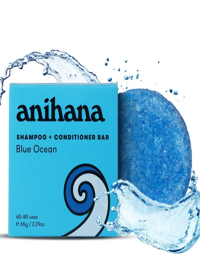ANIHANA Shampoo and Conditioner Bar for Regular Normal Hair, Clean, Purifying, Natural, Healthy Look and Shine, Paraben Free, Blue Ocean, 2.29 oz - Image 1