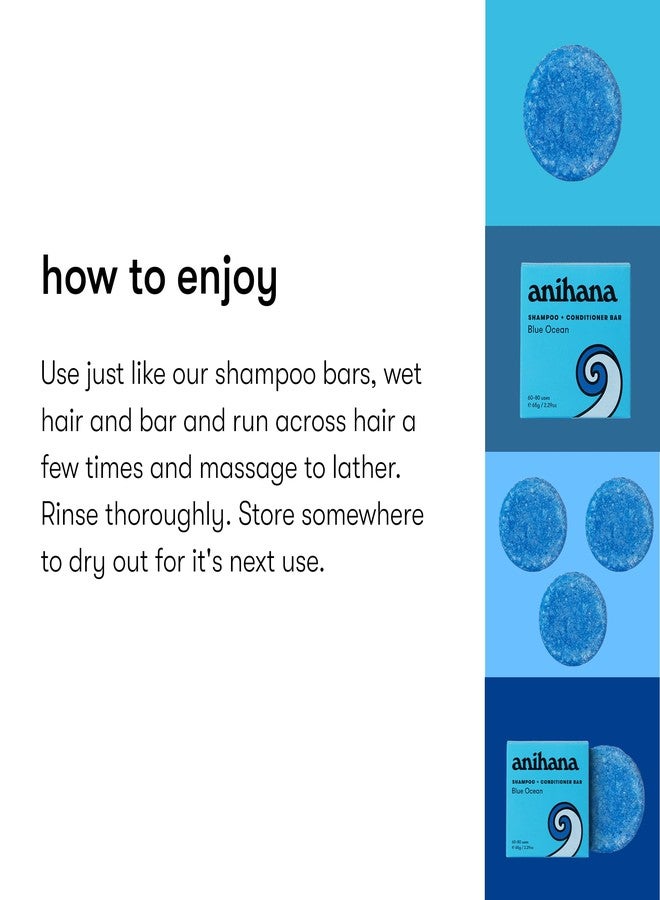 ANIHANA Shampoo and Conditioner Bar for Regular Normal Hair, Clean, Purifying, Natural, Healthy Look and Shine, Paraben Free, Blue Ocean, 2.29 oz - Image 4