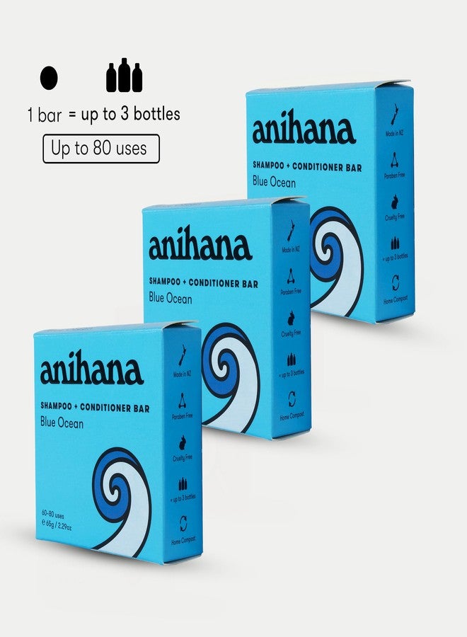 ANIHANA Shampoo and Conditioner Bar for Regular Normal Hair, Clean, Purifying, Natural, Healthy Look and Shine, Paraben Free, Blue Ocean, 2.29 oz - Image 5