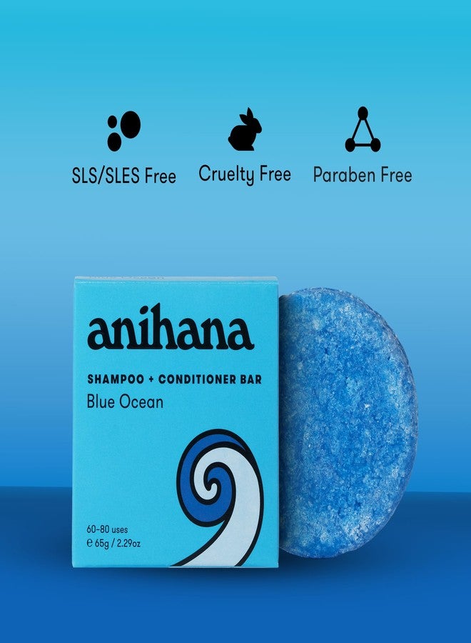 ANIHANA Shampoo and Conditioner Bar for Regular Normal Hair, Clean, Purifying, Natural, Healthy Look and Shine, Paraben Free, Blue Ocean, 2.29 oz - Image 3