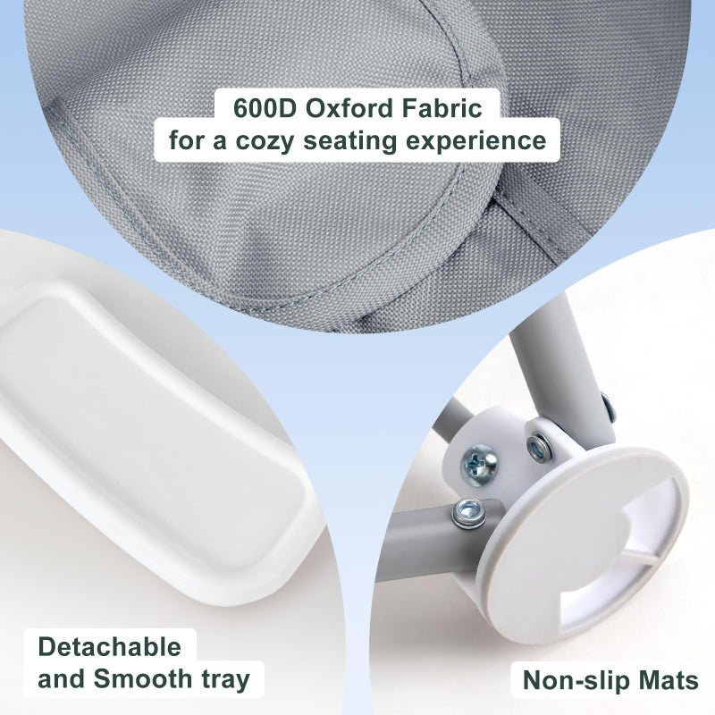 Tiny Marvels Portable Booster Seat, Foldable Baby High Chair with Removable Tray, Safety Harness & Carry Bag â€“ for Toddlers Ages 6M-3Y, Ideal for Dining, Travel, Camping & Family Time - Image 3