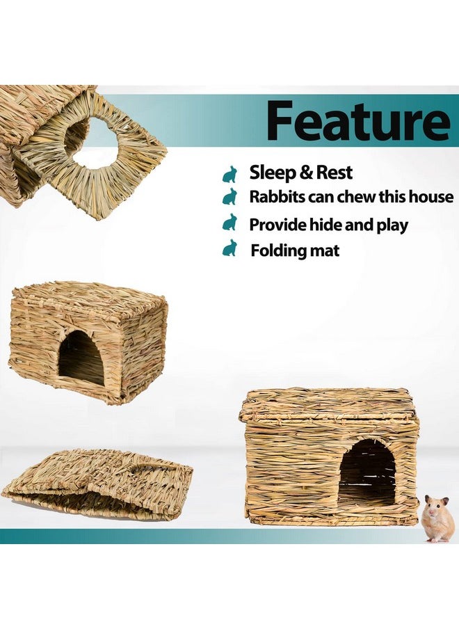 HERCOCCI - HERCOCCI Extra Large Grass House for Rabbit, Foldable & Comfortable - Small Animal Hut Play Hideaway Bed Hay Mat Chew Toy for Bunny Guinea Pig Hamster Chinchilla (1 Pack) - Image 1