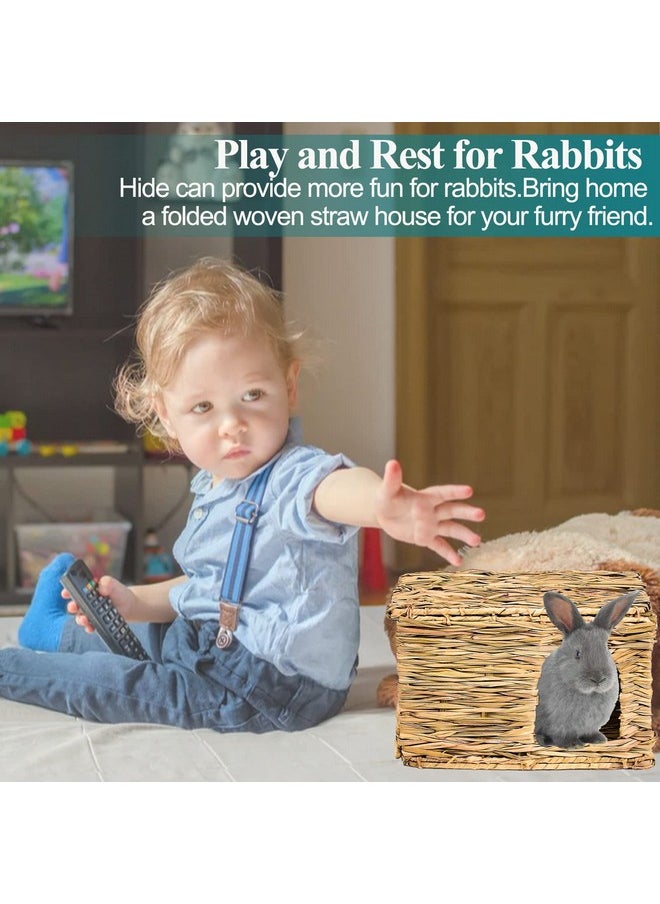 HERCOCCI - HERCOCCI Extra Large Grass House for Rabbit, Foldable & Comfortable - Small Animal Hut Play Hideaway Bed Hay Mat Chew Toy for Bunny Guinea Pig Hamster Chinchilla (1 Pack) - Image 1