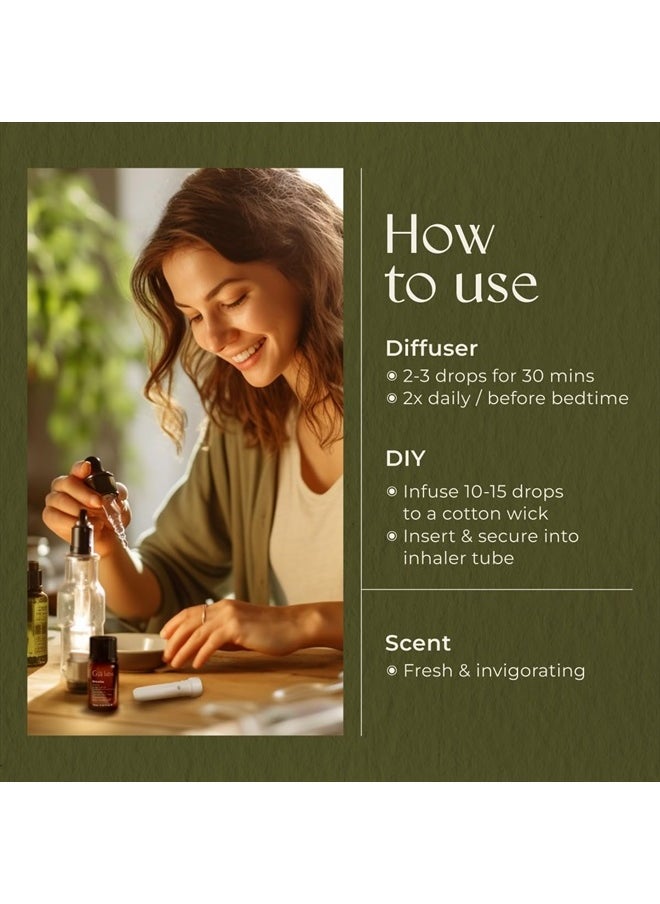 gya labs Breathe Essential Oil Blends - Natural Breathe Easy Essential Oils from Eucalyptus, Peppermint Oil and More for Humidifier Cleaner (0.34 fl oz)  - Image 5
