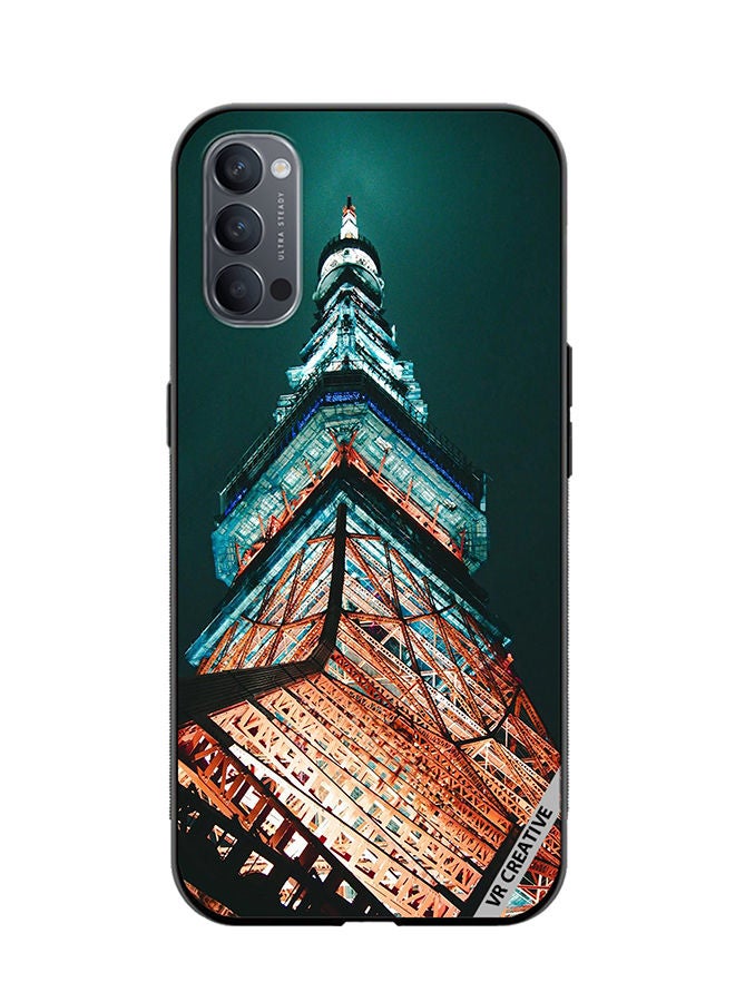 Protective Case Cover For Oppo Reno4 Pro 5G Tokyo Tower Design Multicolour