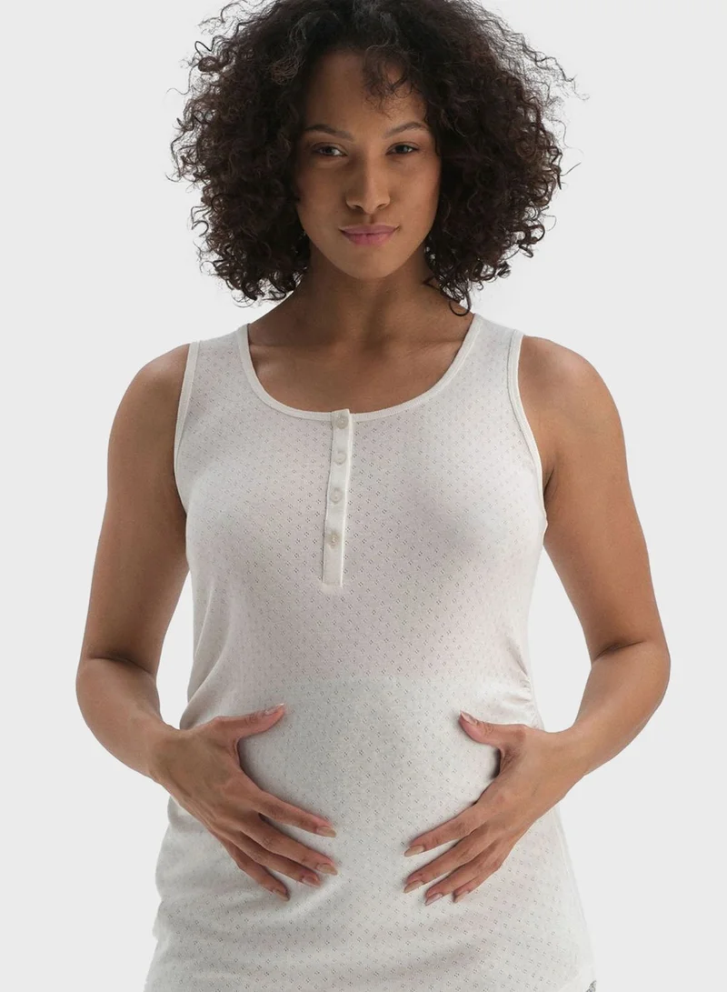 dagi Button Detail Tank Top