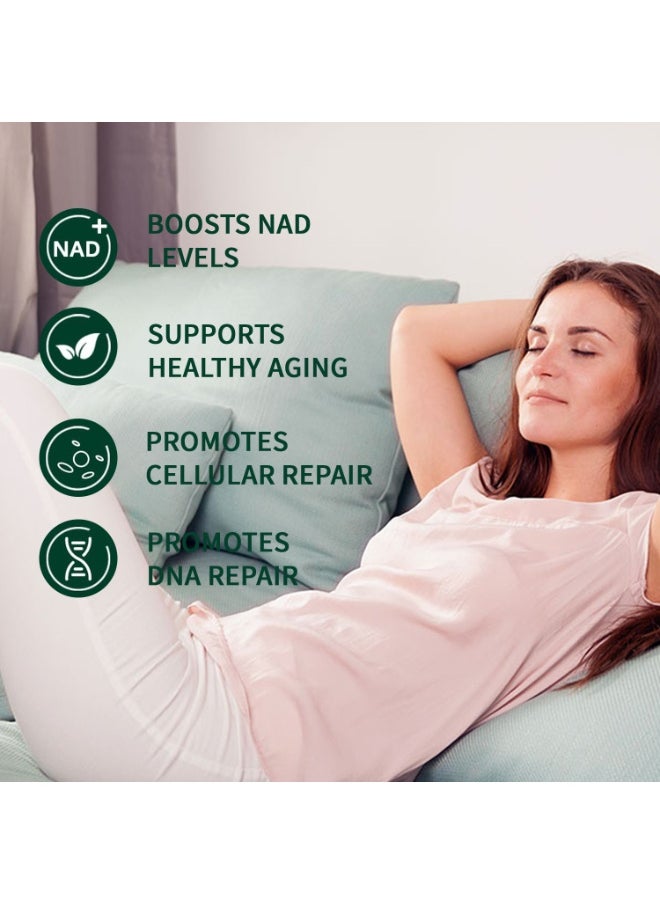NAD 80 Capsules High Purity NAD+ Supplement with Nicotinamide Riboside & Resveratrol for Energy, Vitality, Anti-Aging, Focus & DNA Repair.  - Image 4