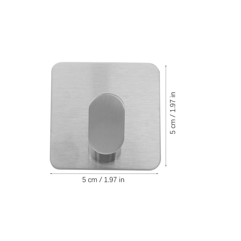 4Pcs Brushed Stainless Steel Shower Towel Holder Adhesive Wall Hooks for Bathroom Kitchen - Image 3