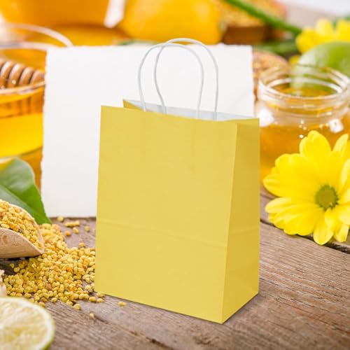 Aakriti Gift Bag Kraft Paper Bags With Handle For Birthdays, Weddings, and Parties Colorful, Durable, and Stylish Gift Packaging Bags, Perfect For Special Events 10 X 8 X 3 Inch (Yellow, 10) - Image 3