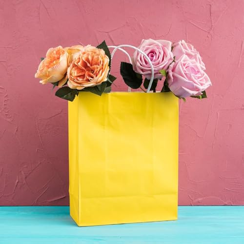 Aakriti Gift Bag Kraft Paper Bags With Handle For Birthdays, Weddings, and Parties Colorful, Durable, and Stylish Gift Packaging Bags, Perfect For Special Events 10 X 8 X 3 Inch (Yellow, 10) - Image 5