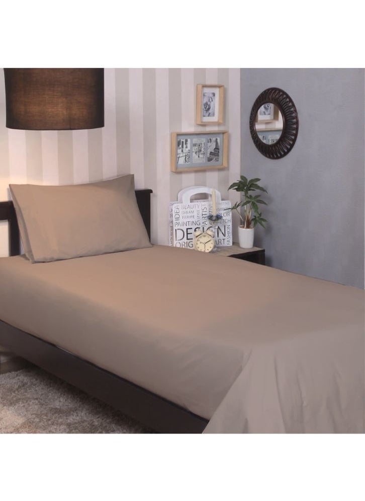 BYFT Tulip (Sand) Queen Size Flat Sheet and Pillow covers (Set of 3 Pcs) 100% Cotton, Soft and Luxurious Hotel Quality Bed linen-300 TC  - Image 1