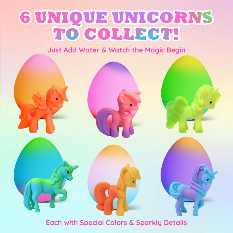 VICHTOP Unicorn Hatching Surprise Eggs for Kids - 6 Pack Easter Basket Stuffers, Easter Egg Toddler Birthday Gifts for Boys & Girls Age 3 4 5 6 7 8 Years Old - Image 4