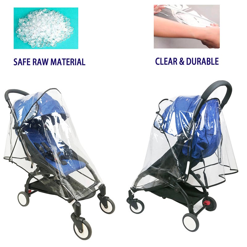 LLUFO Stroller Rain Cover Universal Stroller Cover for Toddler Umbrella Stroller,Compact Travel Stroller,LLUFO Waterproof Snow Wind Weather Shield,Food Grade EVA No Odor - Image 5