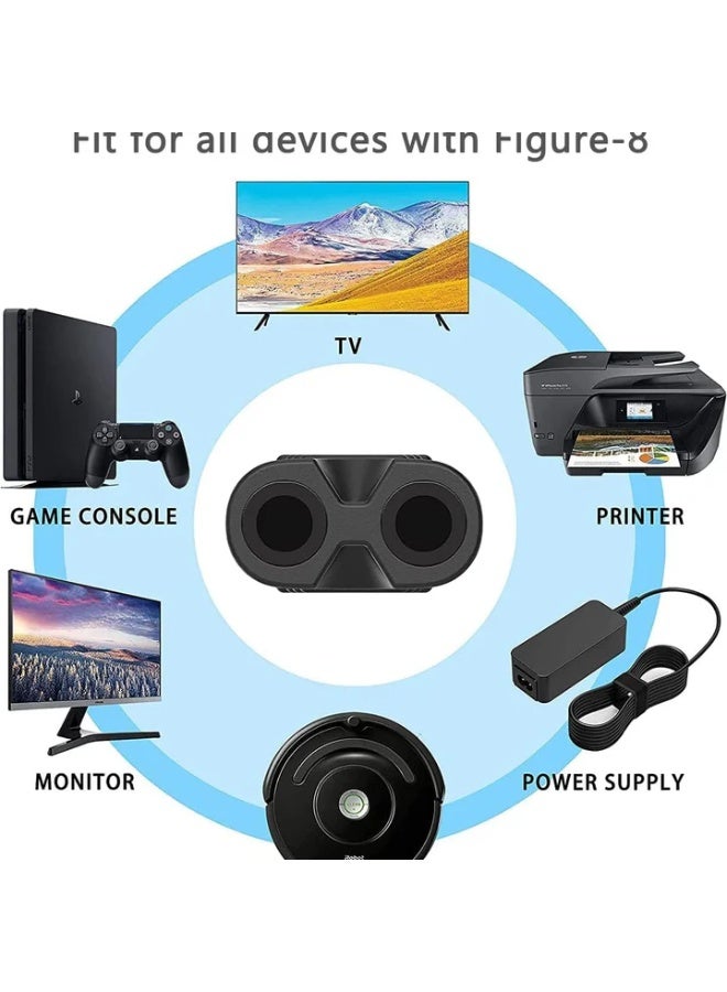 دريمزون كابل طاقة تيار متردد ثنائي الشق - قابس حائط بديل عالمي بطول 1.8 متر لأجهزة تلفزيون سامسونج، إل جي، سوني، تي سي إل | متوافق مع أجهزة بلاي ستيشن 3، بلاي ستيشن 4، بلاي ستيشن 5، إكس بوكس، طابعات إتش بي، الشاشات، وغيرها | موصل متين على شكل رقم 8 بفتحتين | كابل آمن ومحمول للاستخدام في المنزل والمكتب وأثناء السفر - أسود - Image 3