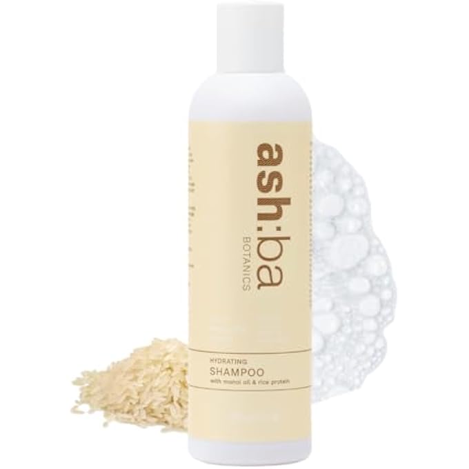 Ashba Botanics Hydrating Shampoo For Dry & Dehydrated Hair| Mildly Cleanses, Soothes Scalp With Green Tea Extract, Shea Butter | Hair Shampoo for Curly Hair | For Men & Women, Sulphate Free - 8 Fl Oz