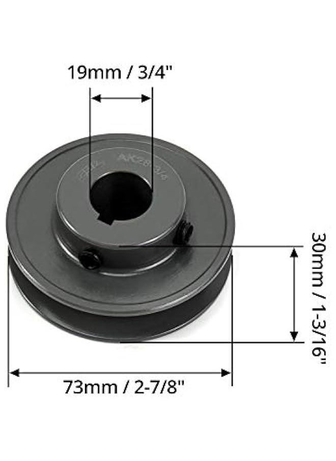 Arabest Single Groove Web Sheaves, 2.85 OD 3/4 V-Belt Sheave for V-Belt, AK2834  - Image 5