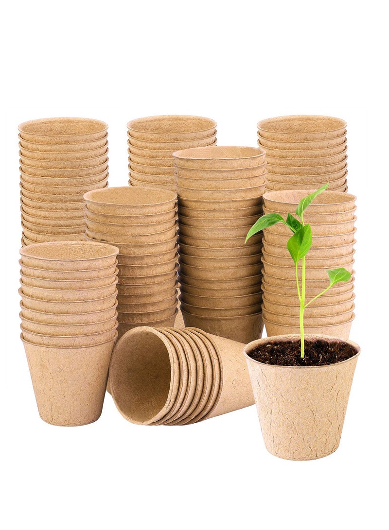 Generic Peat Pots Seed Starter Eco-Friendly Enhance Aeration with Plant Tags for Home Plant Starters Biodegradable Seedling Peat Pots for Plants Seed Starter, Indoor Planting Cups for Seedlings - Image 1