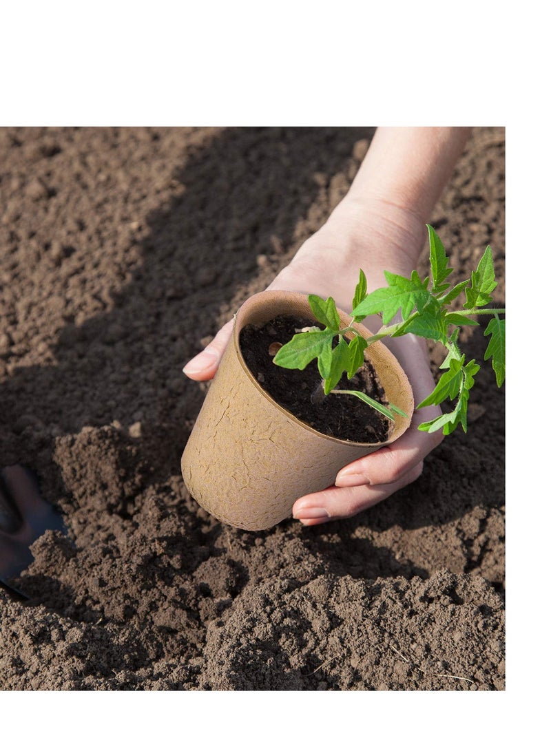 Generic Peat Pots Seed Starter Eco-Friendly Enhance Aeration with Plant Tags for Home Plant Starters Biodegradable Seedling Peat Pots for Plants Seed Starter, Indoor Planting Cups for Seedlings - Image 3
