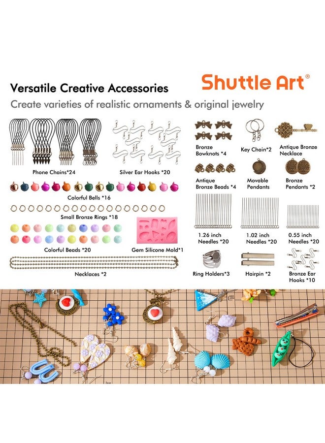 شاتل أرت مجموعة طين البوليمر 82 لونًا مع 19 أداة طين، 16 نوعًا من الملحقات، غير سامة، غير لاصقة، هدية فنية يدوية مثالية للأطفال والكبار - Image 4