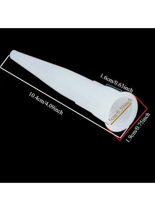 20pcs Heavy Duty Plastic Caulking Gun Extender Nozzle Tip Adjustable Cut To Fit Tube Applicator Threaded Base For Sealant - Image 3