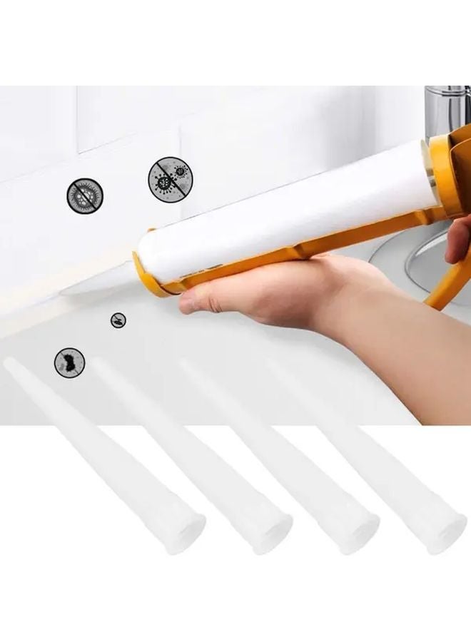 20pcs Heavy Duty Plastic Caulking Gun Extender Nozzle Tip Adjustable Cut To Fit Tube Applicator Threaded Base For Sealant - Image 2