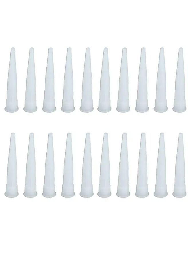 20pcs Heavy Duty Plastic Caulking Gun Extender Nozzle Tip Adjustable Cut To Fit Tube Applicator Threaded Base For Sealant - Image 1