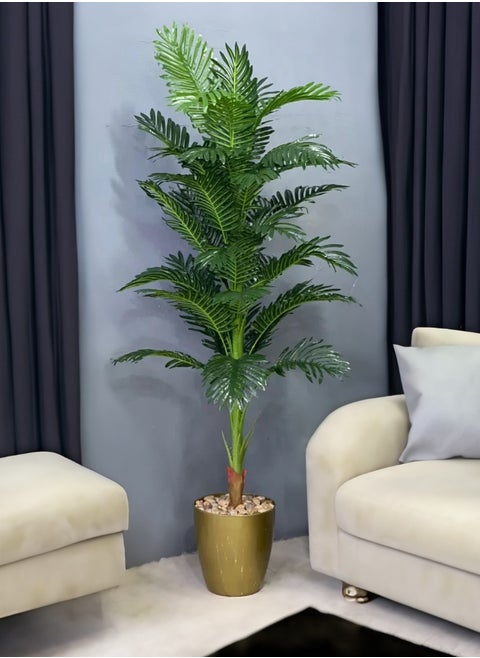 Palm tree to decorate the home, office, indoor and outdoor places, balcony and living room, size 150 cm, gold color