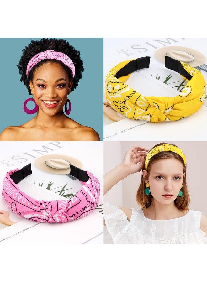 TOBATOBA Obatoba Bandana Headband For Women 10 Pack Knotted Headbands For Women Hair Bandanas For Women Paisley Head Bands No Slip Fashion For Women Vintage Boho Headbands Wide Turban Headbands Womens Ladies - Image 3