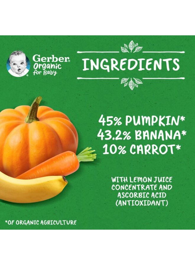 Gerber Organic Pumpkin, Banana And Carrot Puree 4 x 90g - Image 4