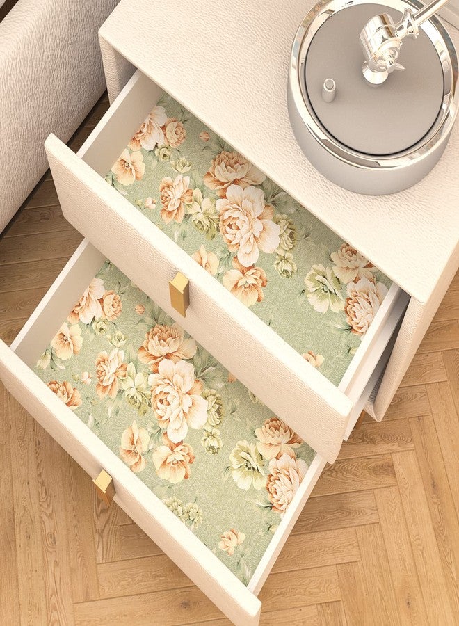 Wallercity Pink Floral Peel and Stick Wallpaper Pink/Green Roses Flower Contact Paper for Bedroom Kitchen Backsplash Self Adhesive Vinyl Floral Contact Paper for Decorative Home Walls 17.5''x315'' - Image 4