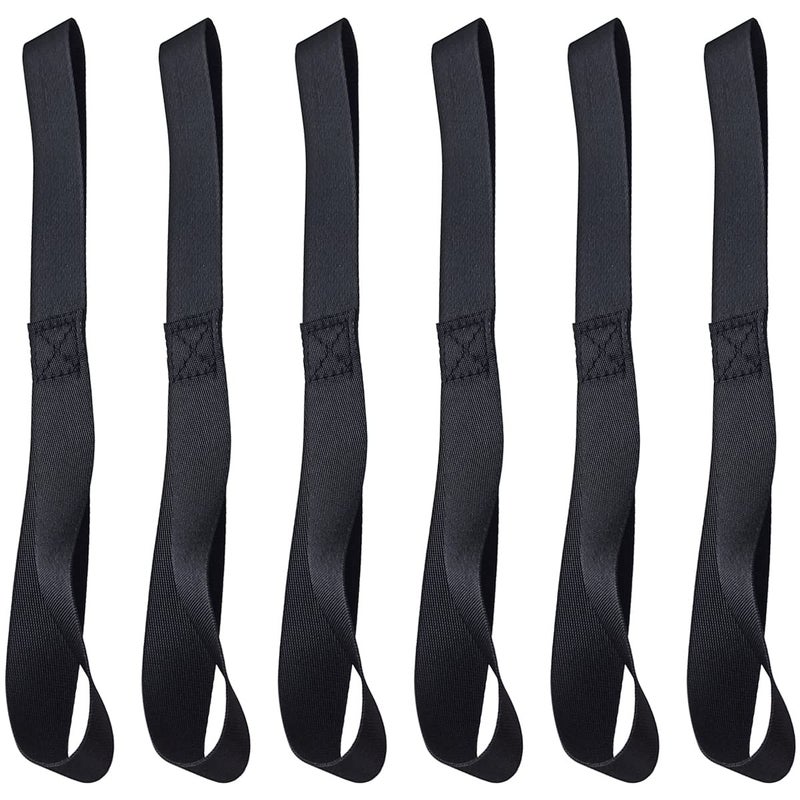 yuntop Black Soft Loop Tie Down Straps 6 Pack 4500Lbs Breaking Strength and 1500Lbs Load Capacity 12 1in Heavy Duty Tie Down Loops for Securing ATV UTV Motorcycles Scooters Dirt Bikes Lawn Equipment - Image 2