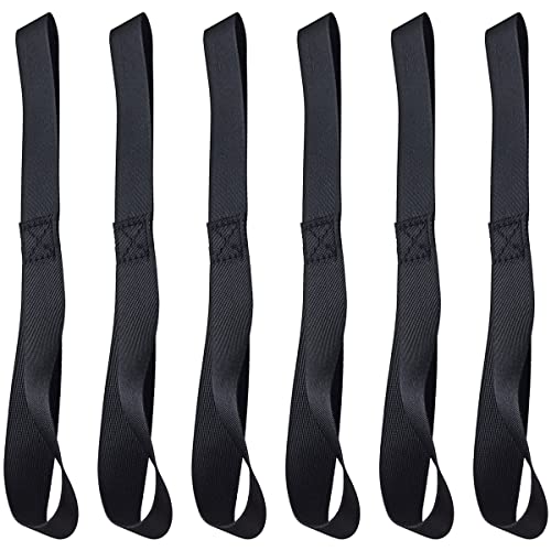 yuntop Black Soft Loop Tie Down Straps 6 Pack 4500Lbs Breaking Strength and 1500Lbs Load Capacity 12 1in Heavy Duty Tie Down Loops for Securing ATV UTV Motorcycles Scooters Dirt Bikes Lawn Equipment - Image 1