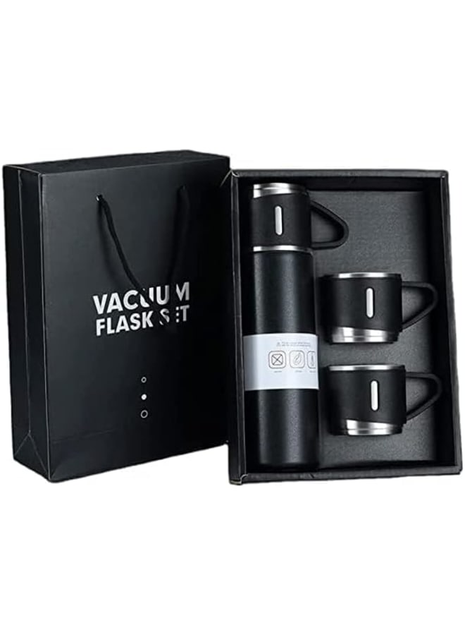 Stainless Steel Vacuum Flask Set with 3 Steel Cups Combo for Coffee Hot Drink and Cold Water Flask Ideal Gifting Travel Friendly Latest Flask Bottle (Multi-Color) - Image 2