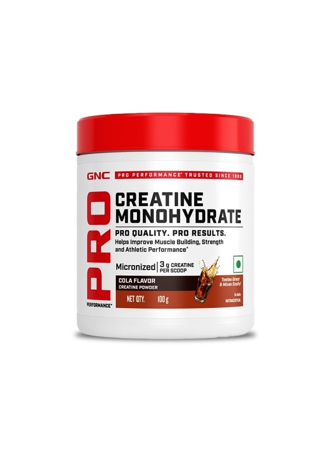 GNC Pro Performance Creatine Monohydrate - 3000mg Creatine Per Scoop | Micronized for Faster Absorption | Boosts Energy, Muscle Volume & Performance | Gluten-Free | Cola | 100gm - Image 1