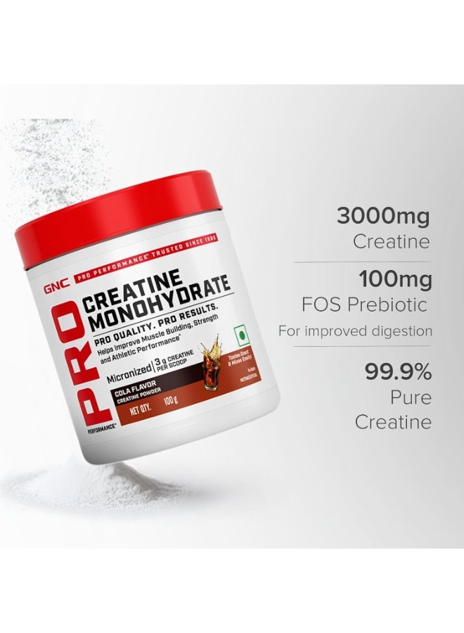GNC Pro Performance Creatine Monohydrate - 3000mg Creatine Per Scoop | Micronized for Faster Absorption | Boosts Energy, Muscle Volume & Performance | Gluten-Free | Cola | 100gm - Image 4