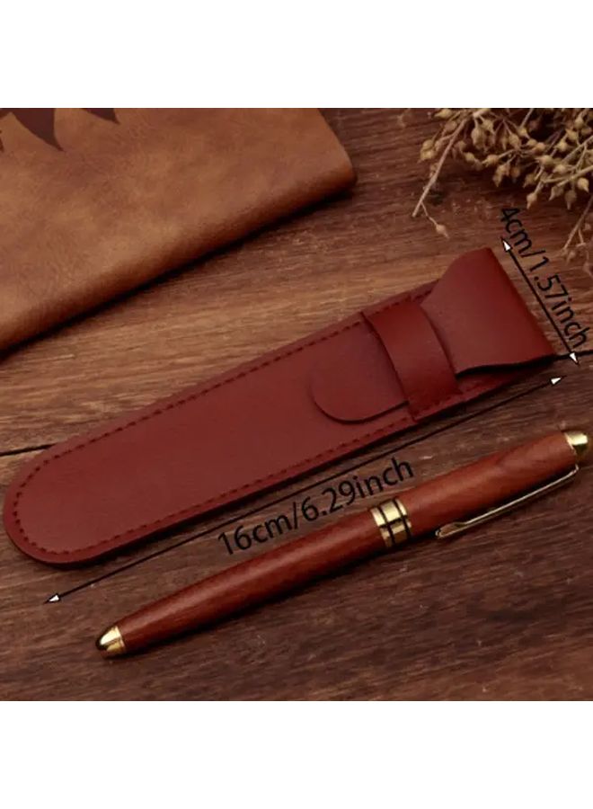 Custom Blue PU Leather Pencil Case Personalized Name Pen Sleeve Pen Holder Engraved Handmade Pencil Bag Writing Gift For Father Day - Image 2