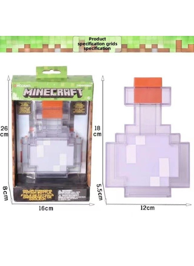Minecraft Game Torch Lamp Mineral Color Changing Led Atmosphere Night Light Decoration Gift Small Size-Color:Rechargeable Color Changing Bottle Light (8 Colors)  - Image 1