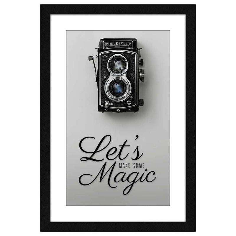 ArtX ArtX Paper Lets Make Some Magic Motivational Camera Wall Art Painting wall decor for living room Multicolor Abstract 125 X 185 inches Set of 1