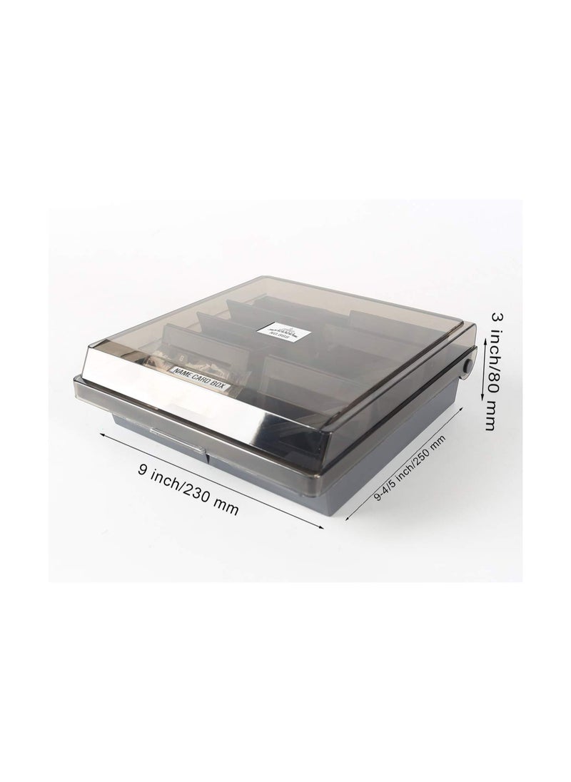 SYOSI - 1000 Capacity Card Holder Business Card Storage Box, Desktop Card Organizer Card Box with Dividers Business Card Holder with Index Tabs Networking Card Organizer for 1000 Cards Storage - Image 1
