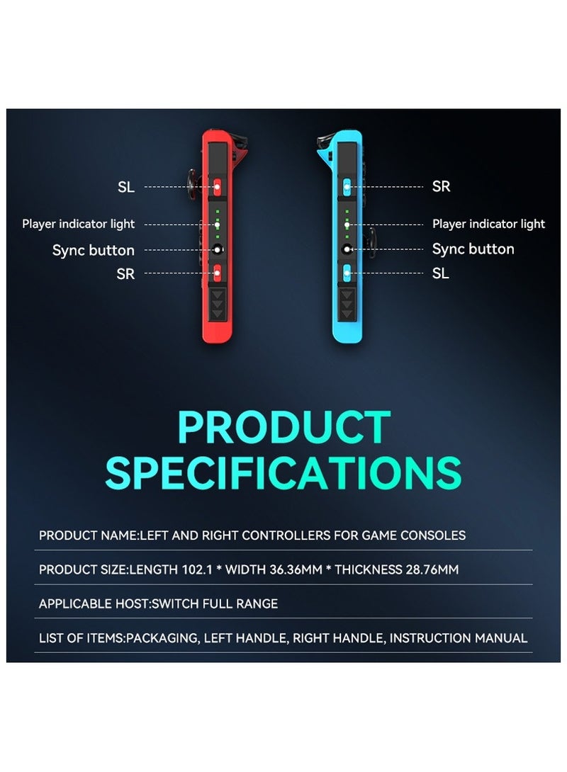 Joy Cons Wireless Controller for Nintendo Switch, L/R Controllers Replacement Compatible with Nintendo Switch/Lite/OLED, Joystick with Wake-up/Screenshot/Dual Vibration/Motion Control Function - Image 4