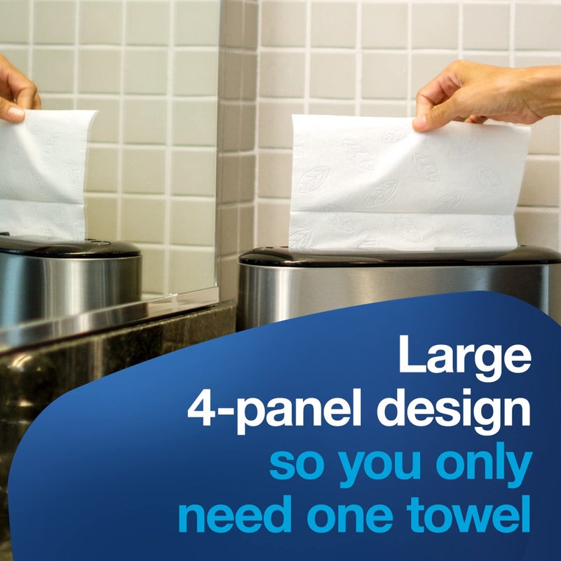 Tork Extra Soft Multifold Hand Towel White with Blue Leaf Print, Premium Quality, 4-Panel, 94 Towels per Pack, 16 Packs, Fits H2 Dispensers - Image 5