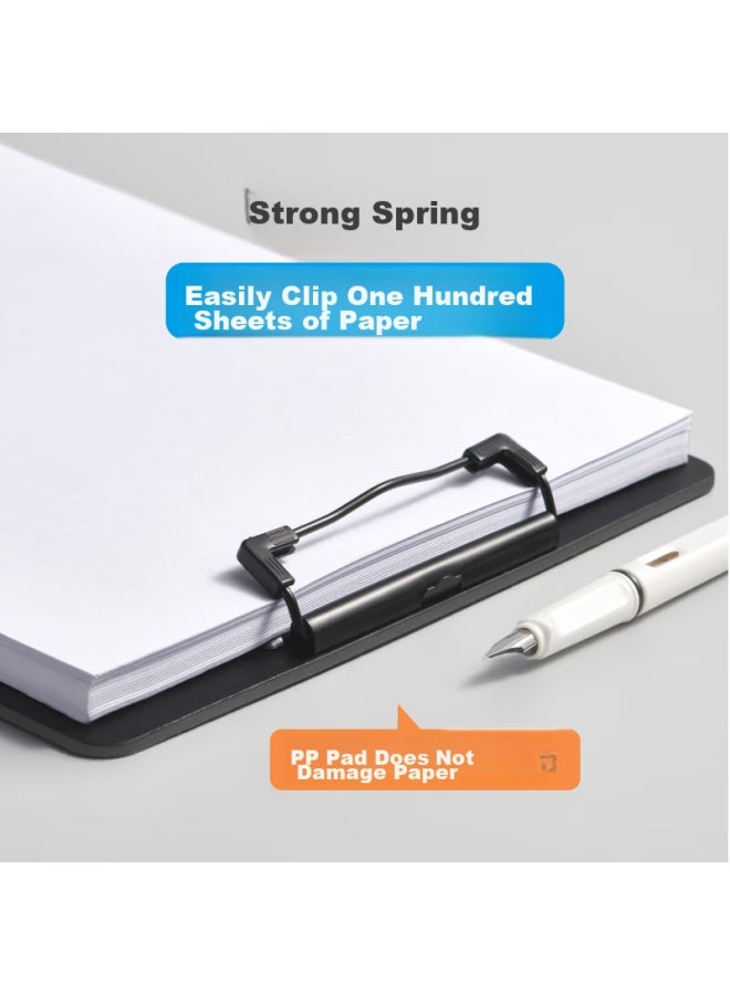 Dsb A4 Clipboard, File Folder, Writing Board, Office Supplies, Metal Clip, Writing Pad, Thickened Hard Board, Black, 1 Piece, 7612 - Image 4