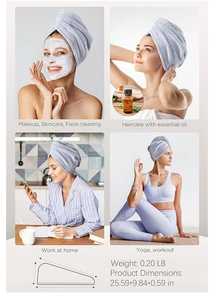 Generic Microfiber Hair Towel, 3 Packs Hair Turbans for Wet Hair, Drying Hair Wrap Towels for Curly Hair Women Anti Frizz  - Image 4