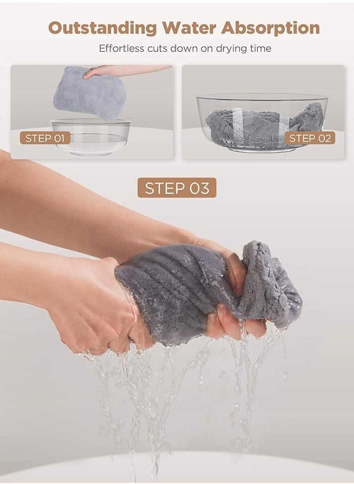 Generic Microfiber Hair Towel, 3 Packs Hair Turbans for Wet Hair, Drying Hair Wrap Towels for Curly Hair Women Anti Frizz  - Image 5
