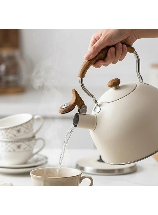 Water dispenser with wooden handle and whistle – 3 liter capacity for fast heating and stylish design for everyday use. AR - Image 3